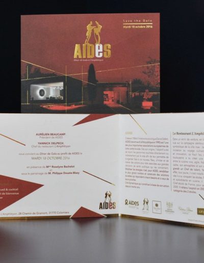 Invitation au gala AIDES réalisée par l'agence de communication C'est d'ici C10i spécialisée en santé et bien-être à Bordeaux