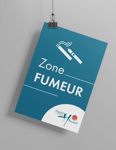 affiche zone fumeur lieu de santé sans tabac